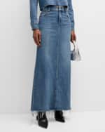 Image 2 of 6: Alice + Olivia Marissa High-Rise Denim Maxi Skirt