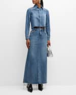 Image 5 of 6: Alice + Olivia Marissa High-Rise Denim Maxi Skirt