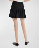 Image 3 of 5: Theory Pleated Wool Suiting Mini Skirt