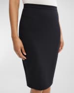 Image 5 of 5: Theory Traceable Wool Knee-Length Pencil Skirt