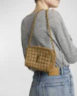 Image 3 of 6: Saint Laurent Mini YSL Camera Crossbody Bag in Quilted Suede
