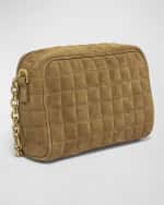 Image 4 of 6: Saint Laurent Mini YSL Camera Crossbody Bag in Quilted Suede