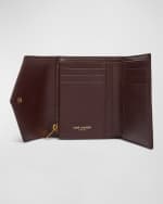 Image 5 of 6: Saint Laurent YSL Trifold Compact Wallet in Quilted Leather