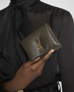 Image 2 of 4: Saint Laurent YSL Compact Wallet in Plonge Leather
