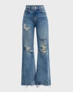 Image 1 of 6: MOTHER The Sidestepper Sneak Chew Jeans