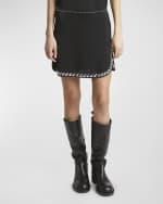 Image 2 of 6: Rabanne Studded Side-Slits Mini Skirt