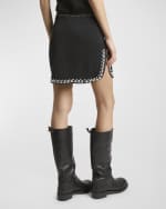 Image 4 of 6: Rabanne Studded Side-Slits Mini Skirt