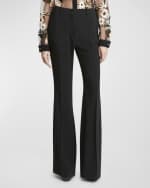 Image 2 of 6: Elie Saab Mid-Rise Cady Flared Pants