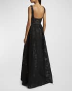 Image 3 of 6: Elie Saab Lace Embroidered Tulle Sleeveless Bustier Gown