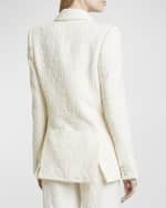 Image 5 of 6: Elie Saab Embroidered Cady Wrap Blazer