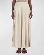 Image 2 of 5: Max Mara Leisure Maesa Pleated Jersey Maxi Skirt