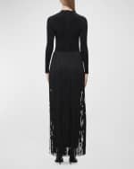 Image 2 of 4: Herve Leger Sloane Long-Sleeve Fringe Gown