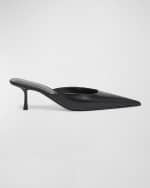 Image 1 of 6: Saint Laurent Barbara Leather Mule Pumps