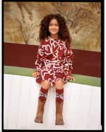 Image 2 of 6: Molo Girl's Miki Multicolor Heart-Print Sweatshirt, Size 4-6