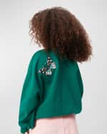 Image 4 of 7: Molo Girl's Marika Embellished Butterfly Sweatshirt, Size 4-7