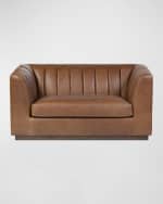 Image 2 of 5: Four Hands Alec Leather Chair and a Half