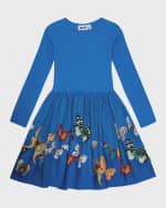 Image 4 of 5: Molo Girl's Casie Butterfly-Print Combo Dress, Size 3T-6