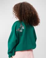 Image 7 of 7: Molo Girl's Marika Embellished Butterfly Sweatshirt, Size 4-7