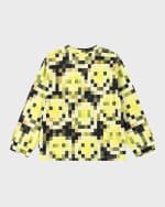Image 4 of 4: Molo Boy's Rube Pixelated Graphic Sweatshirt, Size 4-6