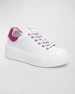 Image 4 of 5: NeroGiardini Bling Back Low-Top Leather Skater Sneakers