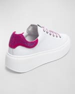 Image 2 of 5: NeroGiardini Bling Back Low-Top Leather Skater Sneakers