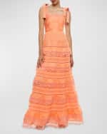Image 2 of 5: Alice + Olivia Vega Embroidered Tiered Maxi Dress