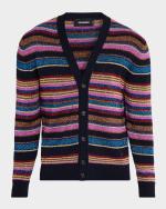 Dsquared2 Men's Metallic Striped V-Neck Cardigan | Neiman Marcus