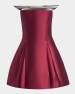Strapless Sculptural Fit-&-Flare Mini Dress, image 5 of 5