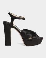 Jimmy Choo 120mm Heloise Satin Platform Sandals | Neiman Marcus
