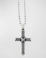 Image 4 of 5: LAGOS Signature Caviar Beaded Cross Pendant Necklace