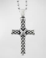 Image 1 of 5: LAGOS Signature Caviar Beaded Cross Pendant Necklace