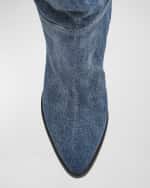 Image 3 of 5: Isabel Marant Ririo Denim Knee Boots