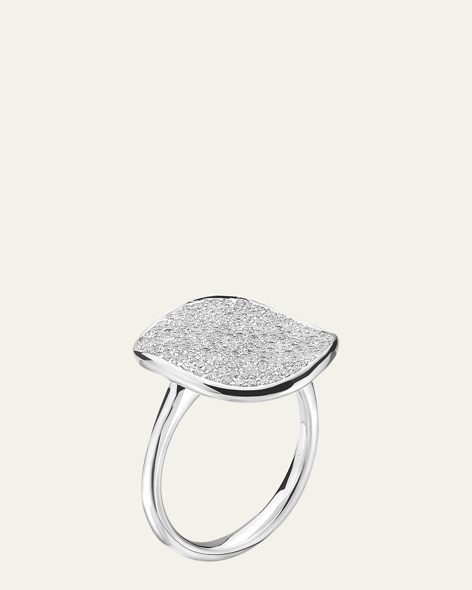 Large Flower Ring in Sterling Silver with Diamonds 1