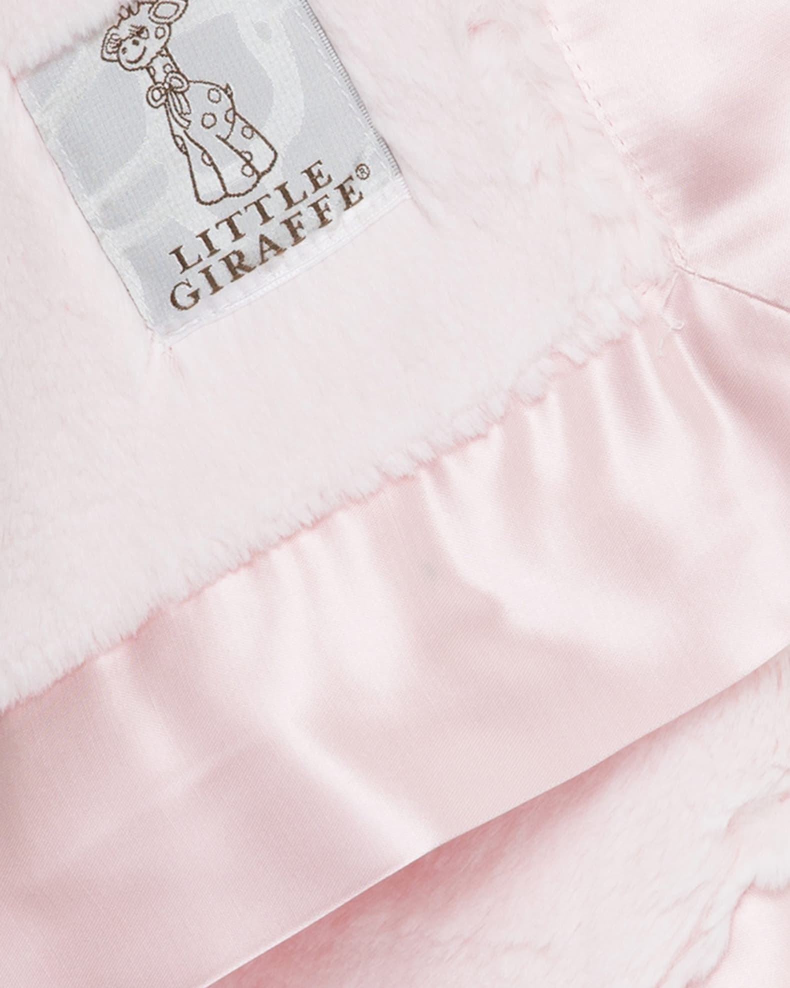 Little Giraffe Luxe Solid Plush Baby Blanket w/ Satin Border Neiman