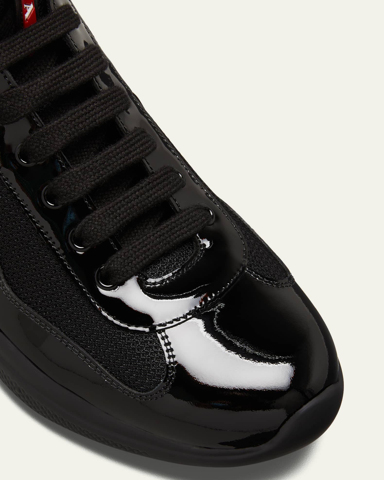 Prada Men s America s Cup Patent Leather High Top Sneakers Neiman Marcus