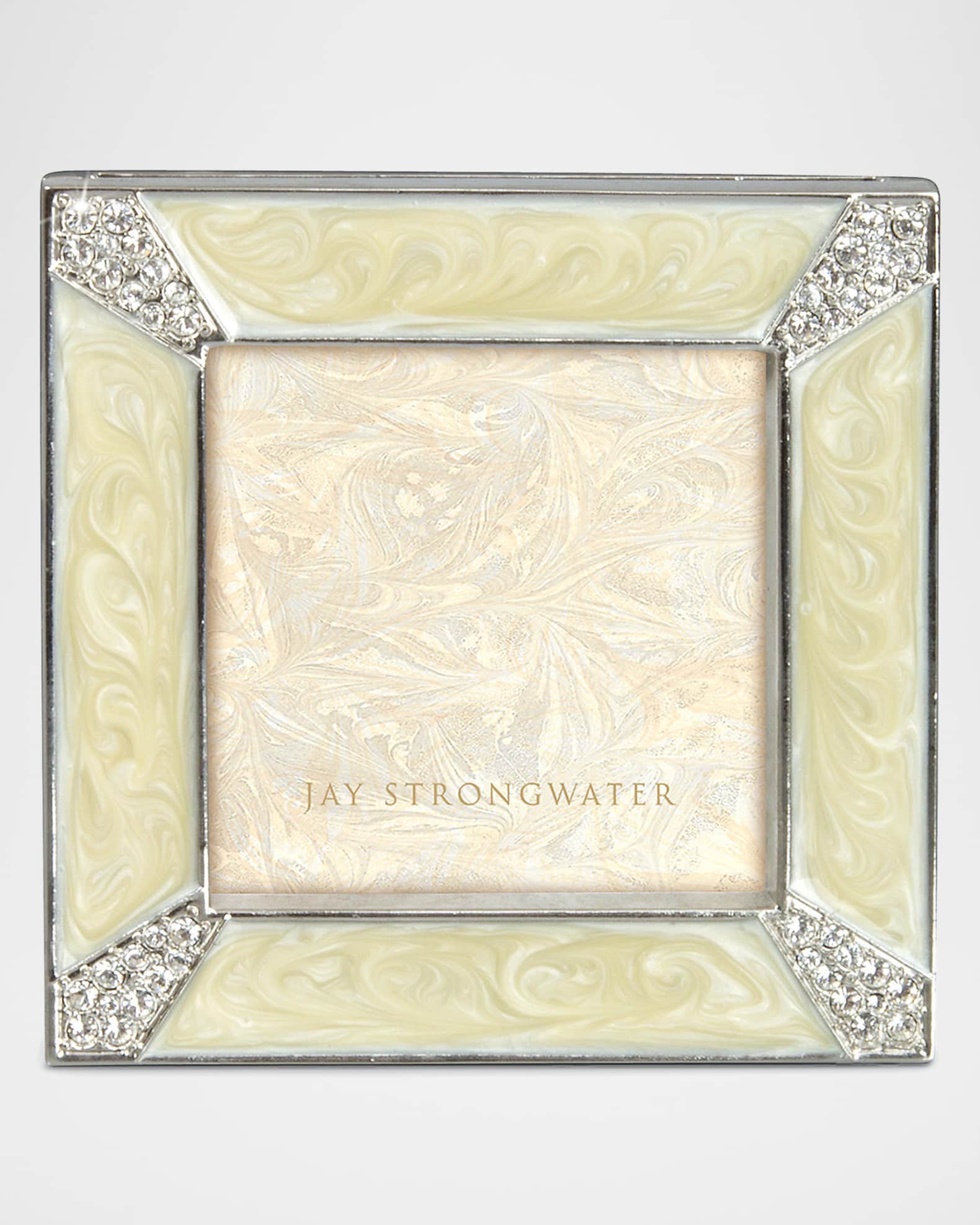 Jay Strongwater Leland Pave Corner 2" Square Picture Frame Neiman Marcus