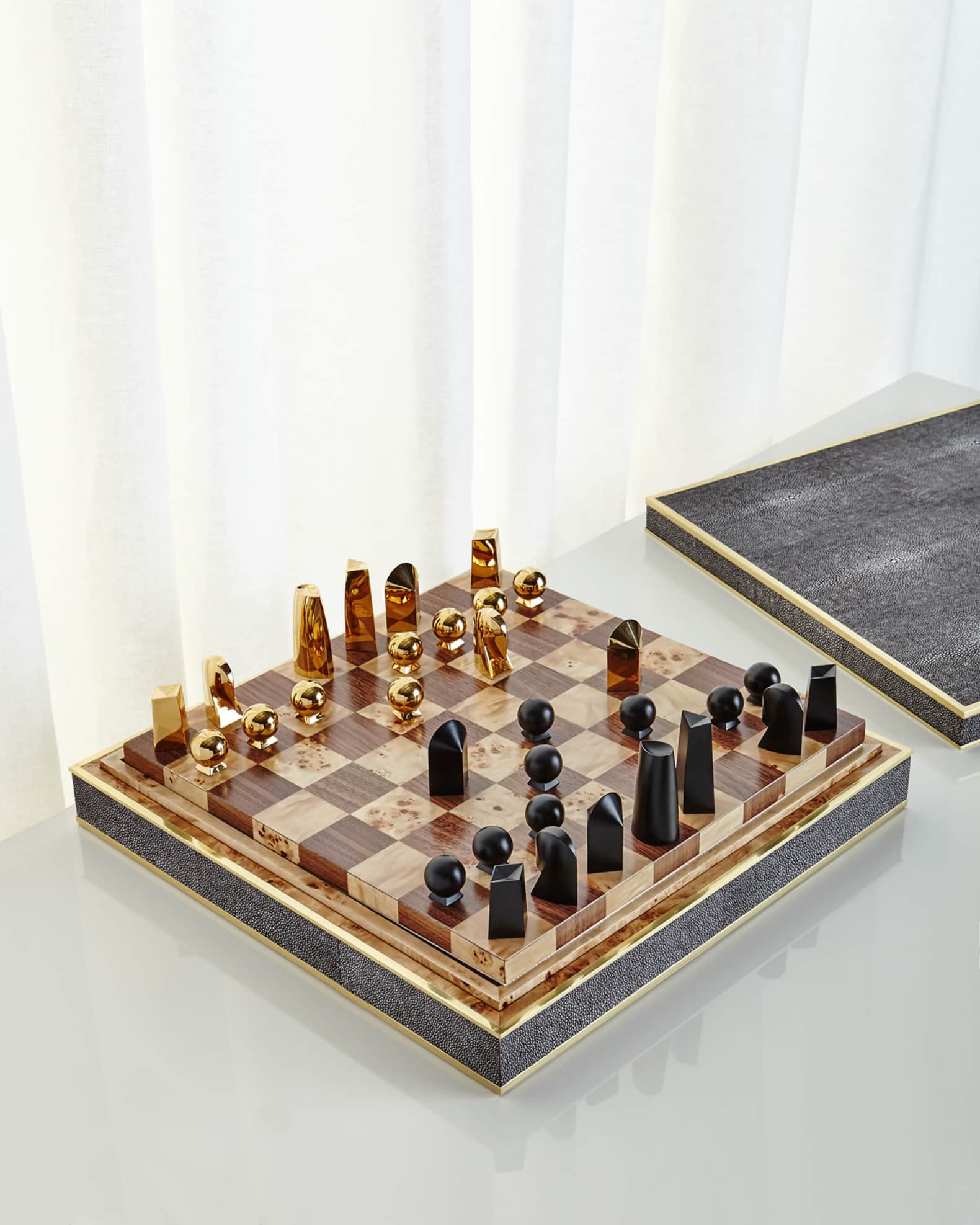 Faux Shagreen Chess Set 0