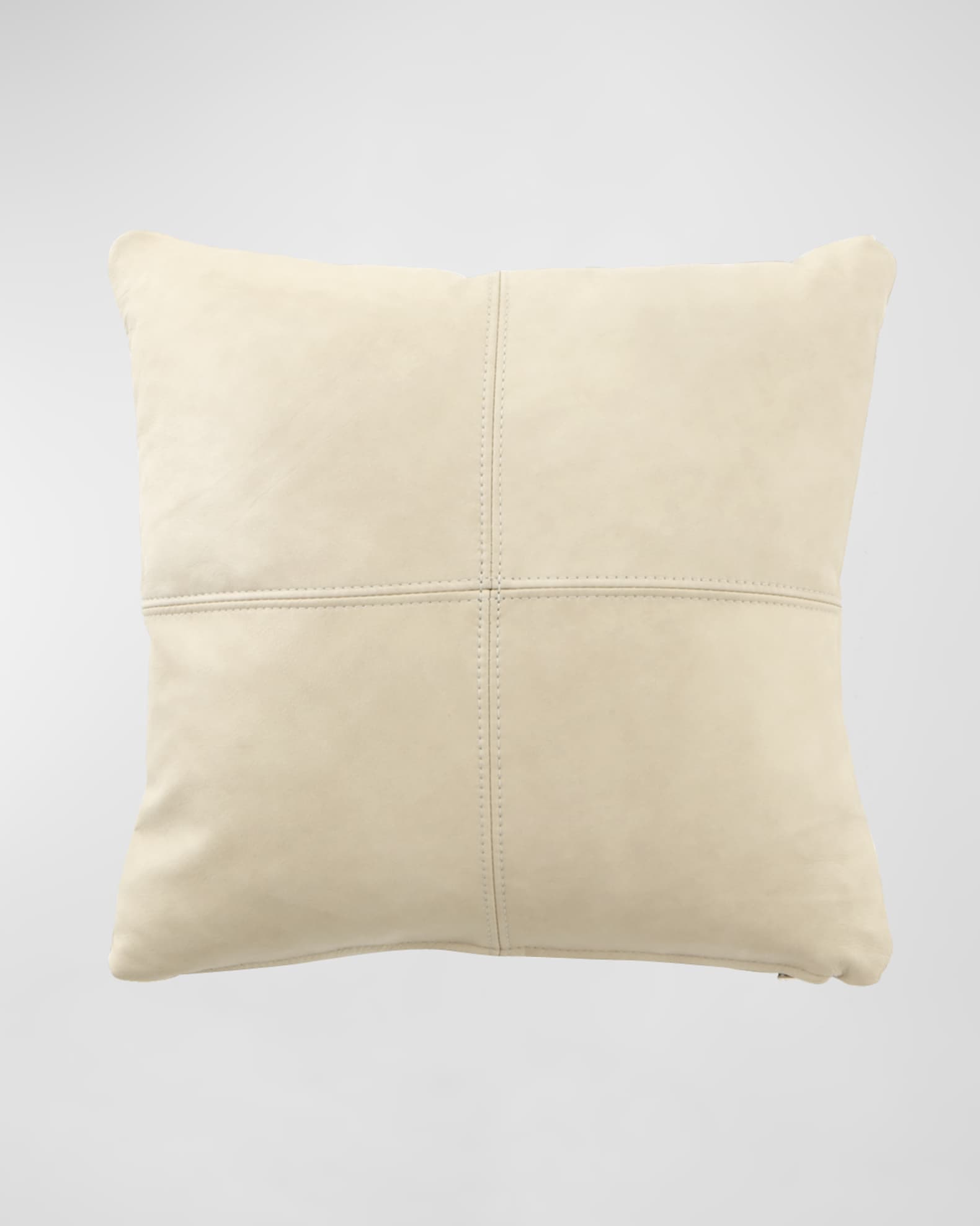 Cream Leather Pillow 0