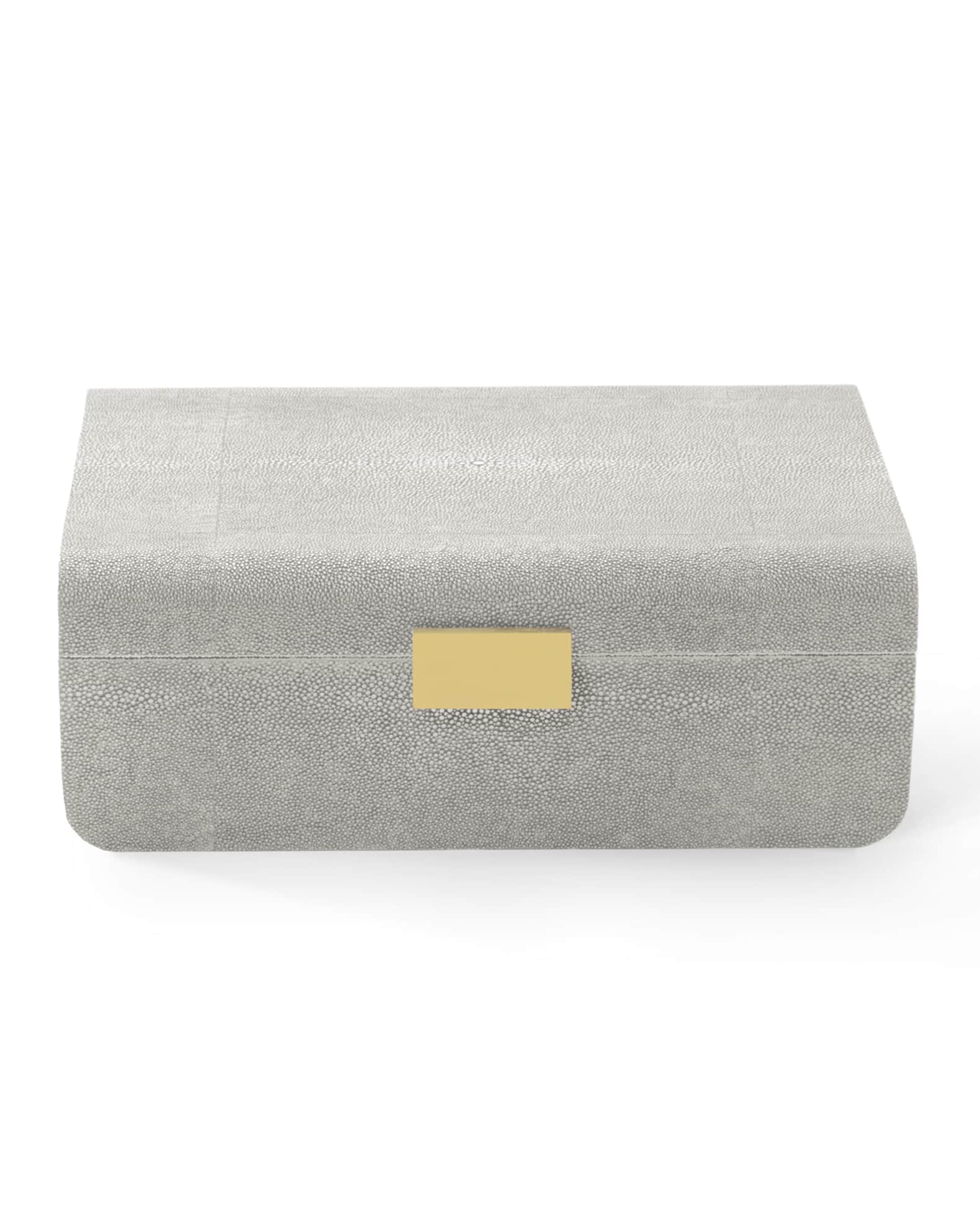 Modern Large Embossed Faux Shagreen Jewelry Box 0