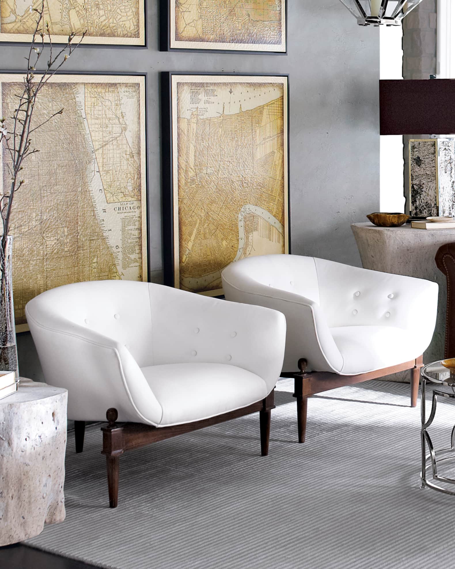 Global Views White Scoop Chair Neiman Marcus