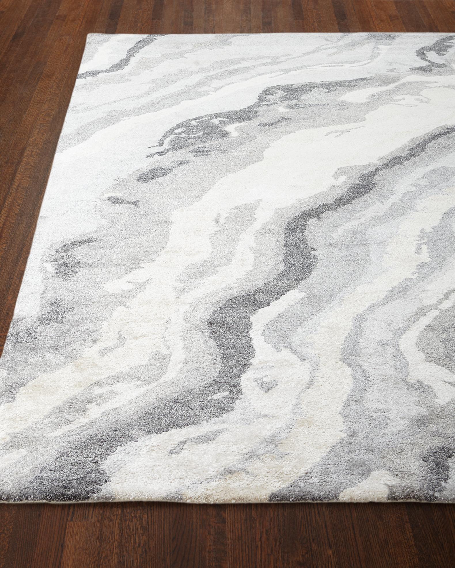 Gray Marble Hand-Tufted Rug | Neiman Marcus