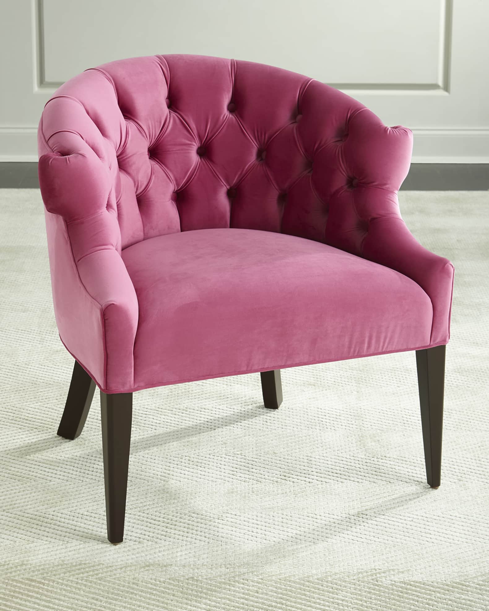 Carlin Tufted Chair/Cranberry