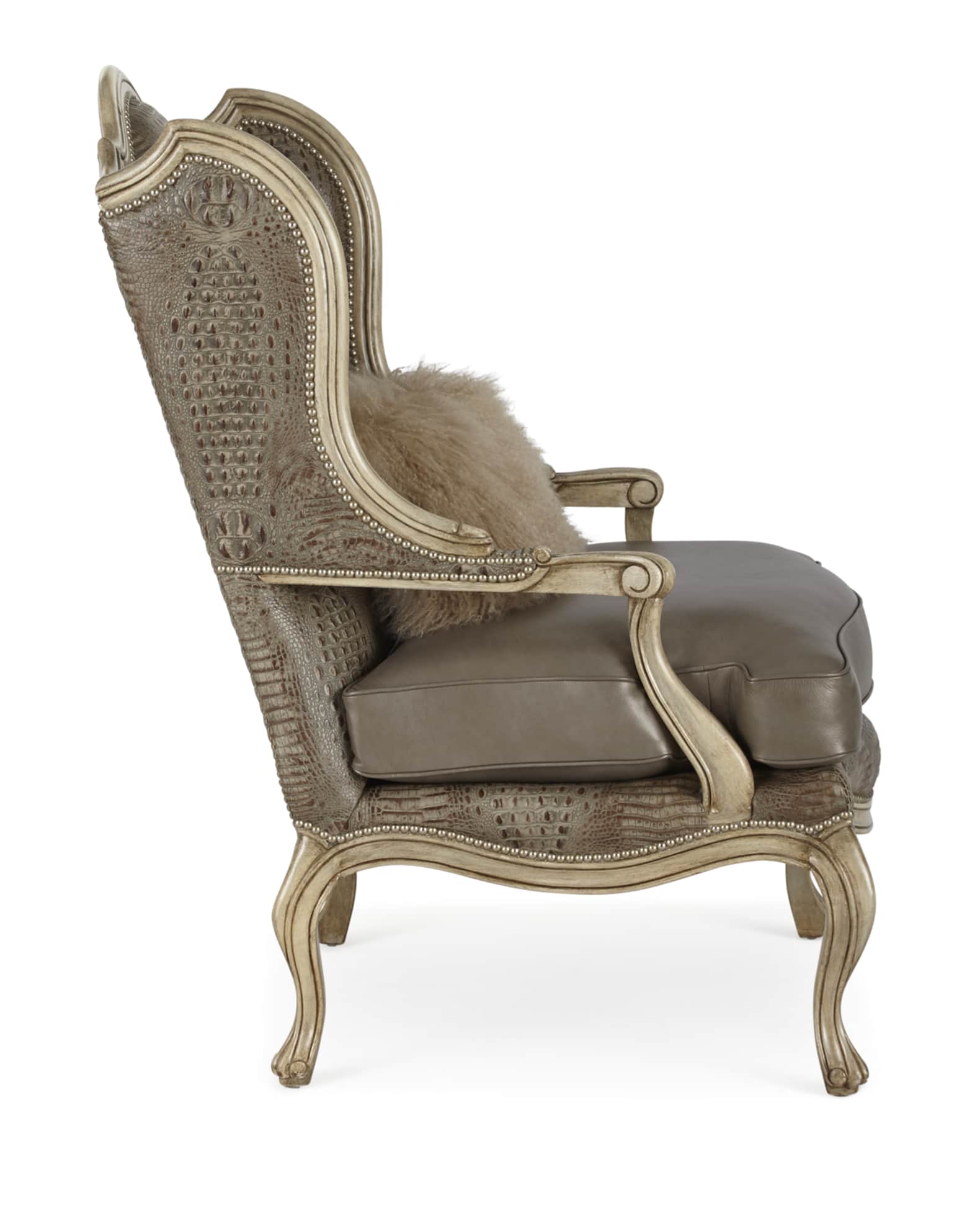 Meg Leather Wingback Chair 1