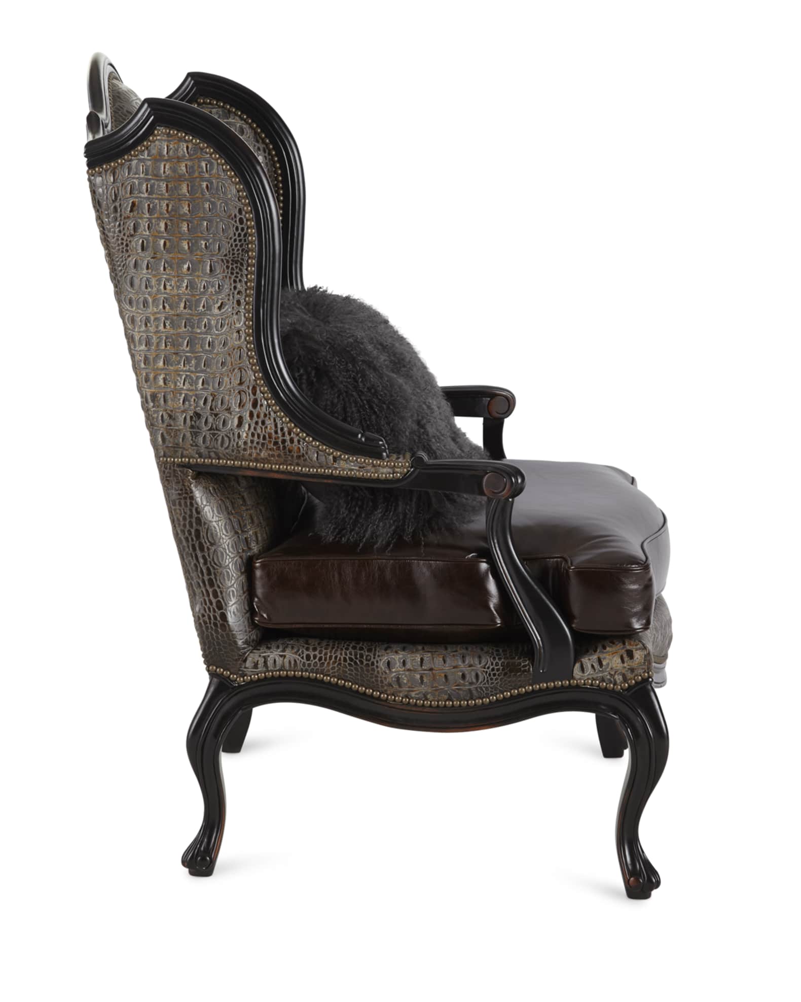 Sarah Leather Wingback Chair 1