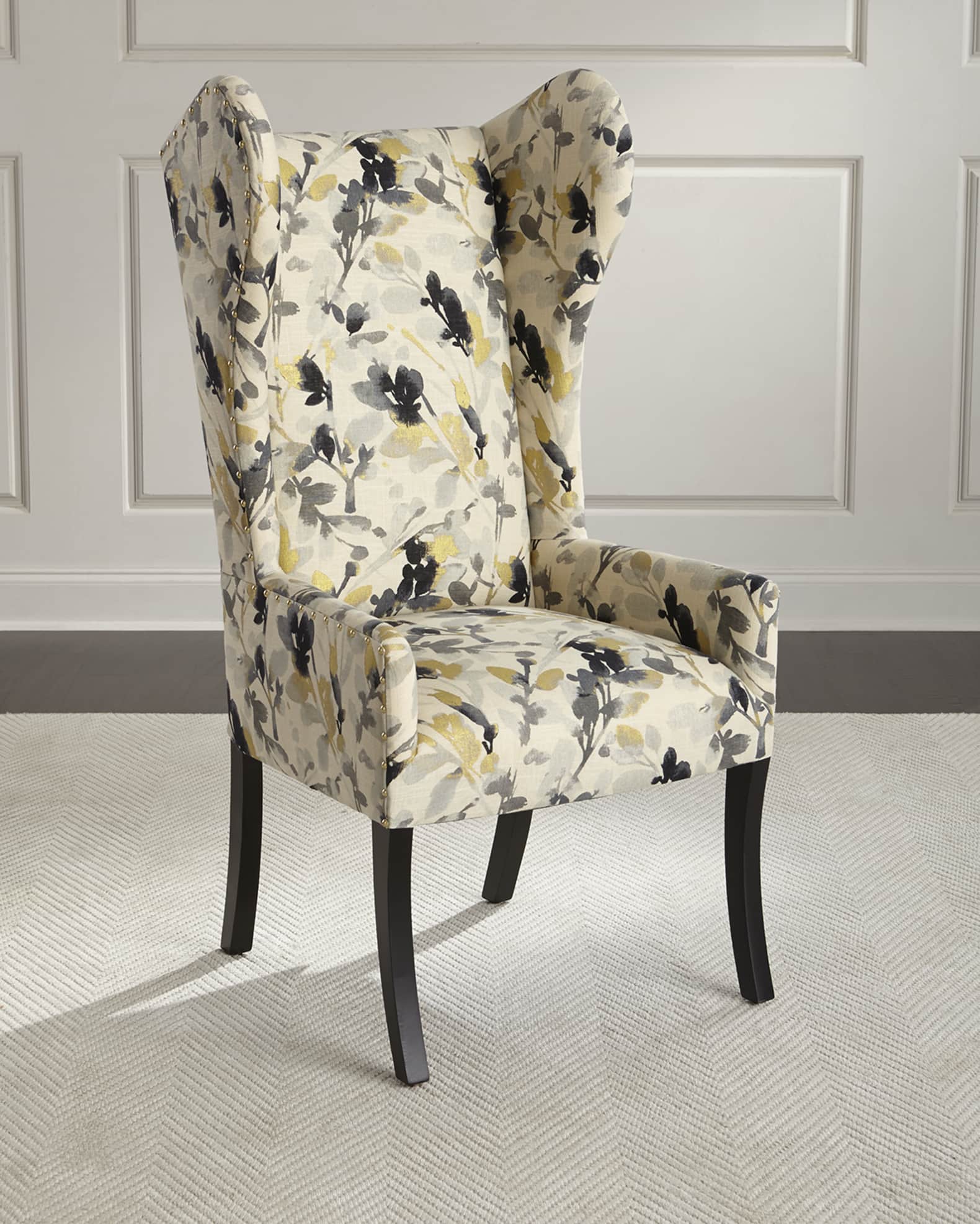 Maha Sapphire Wingback Chair 0