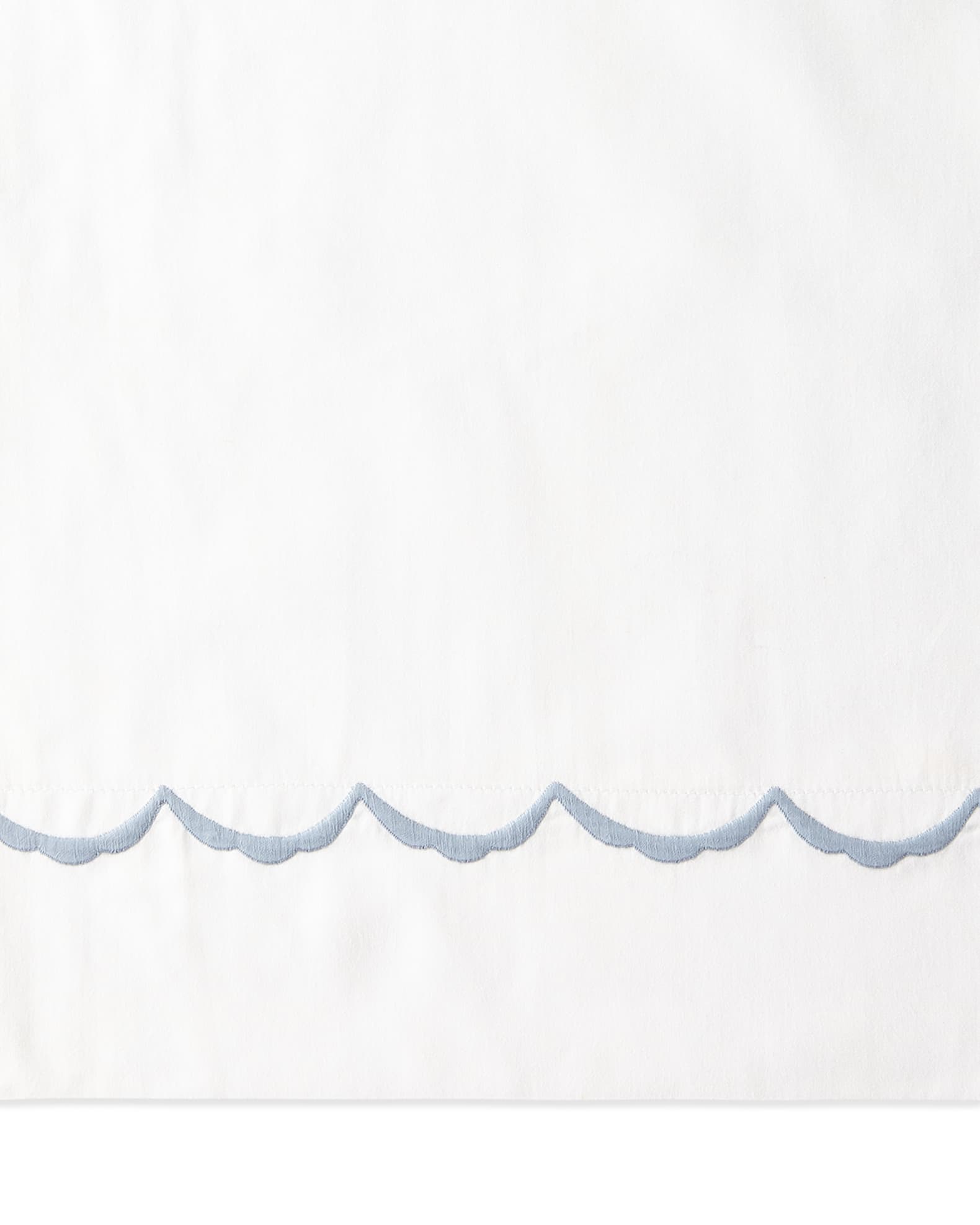 Matouk Twin Scallops Embroidered 350 Thread Count Flat Sheet Neiman