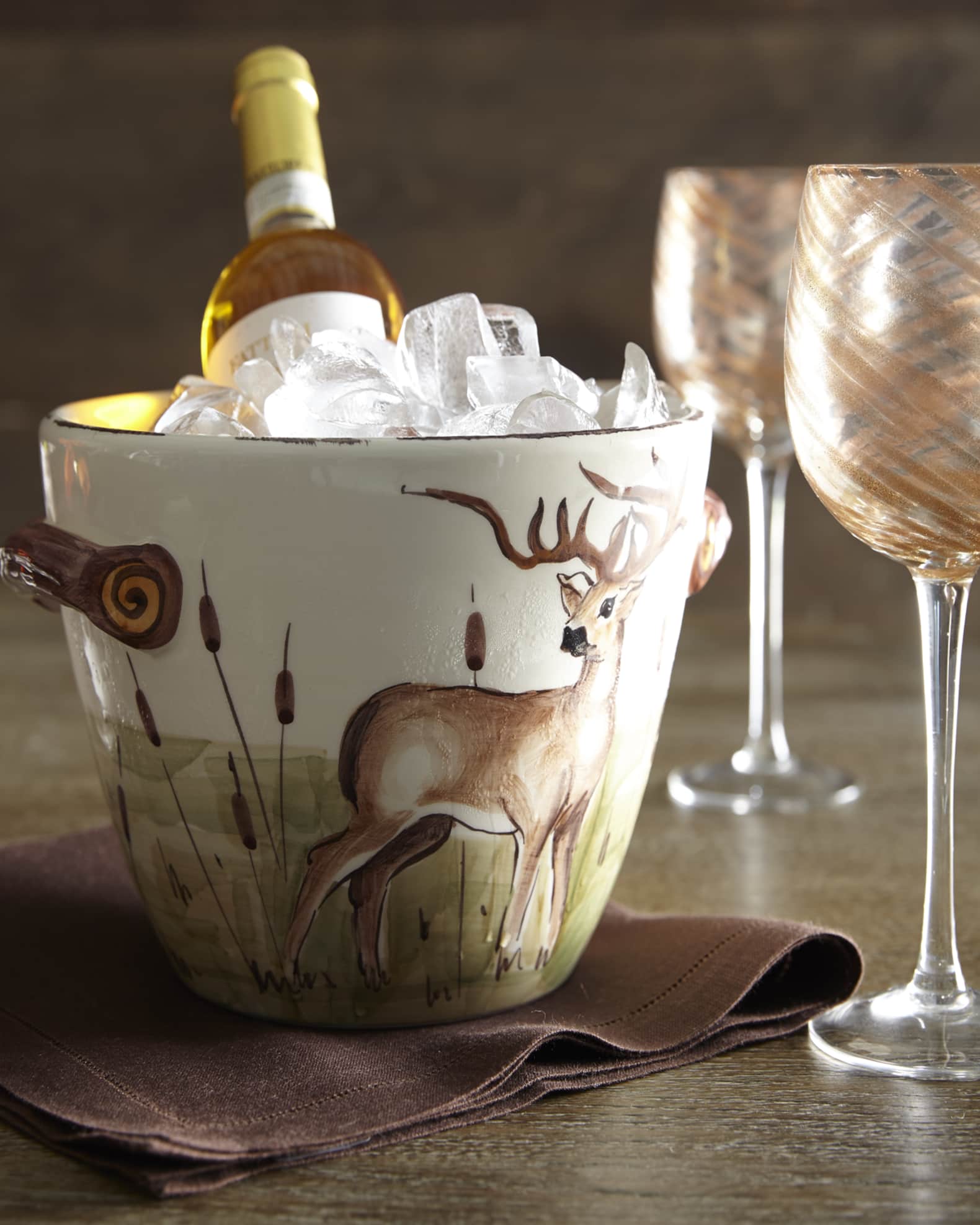 Wildlife Deer Deep Serving Bowl with Handles 1