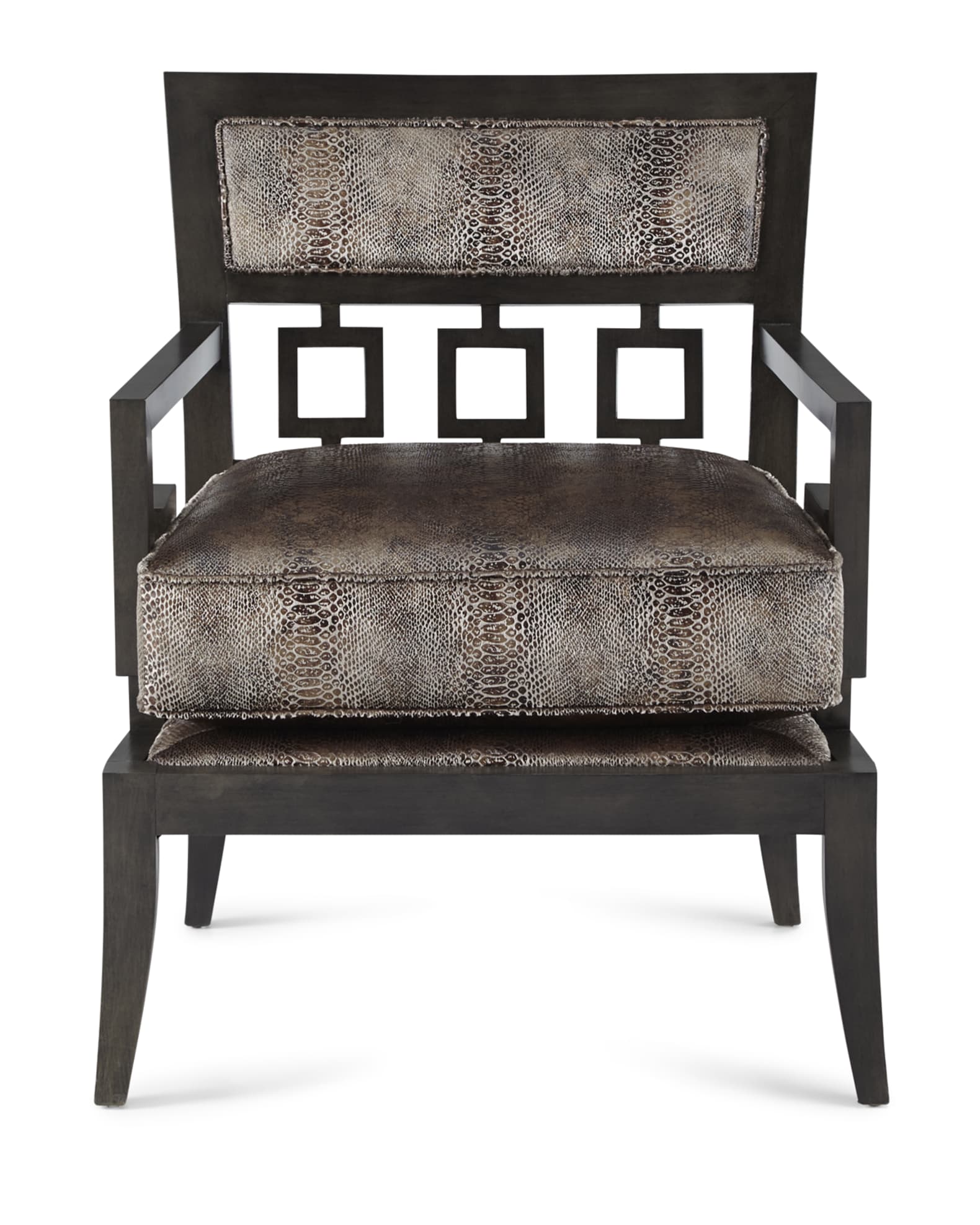Massoud Serpent Greek Key Accent Chair Neiman Marcus