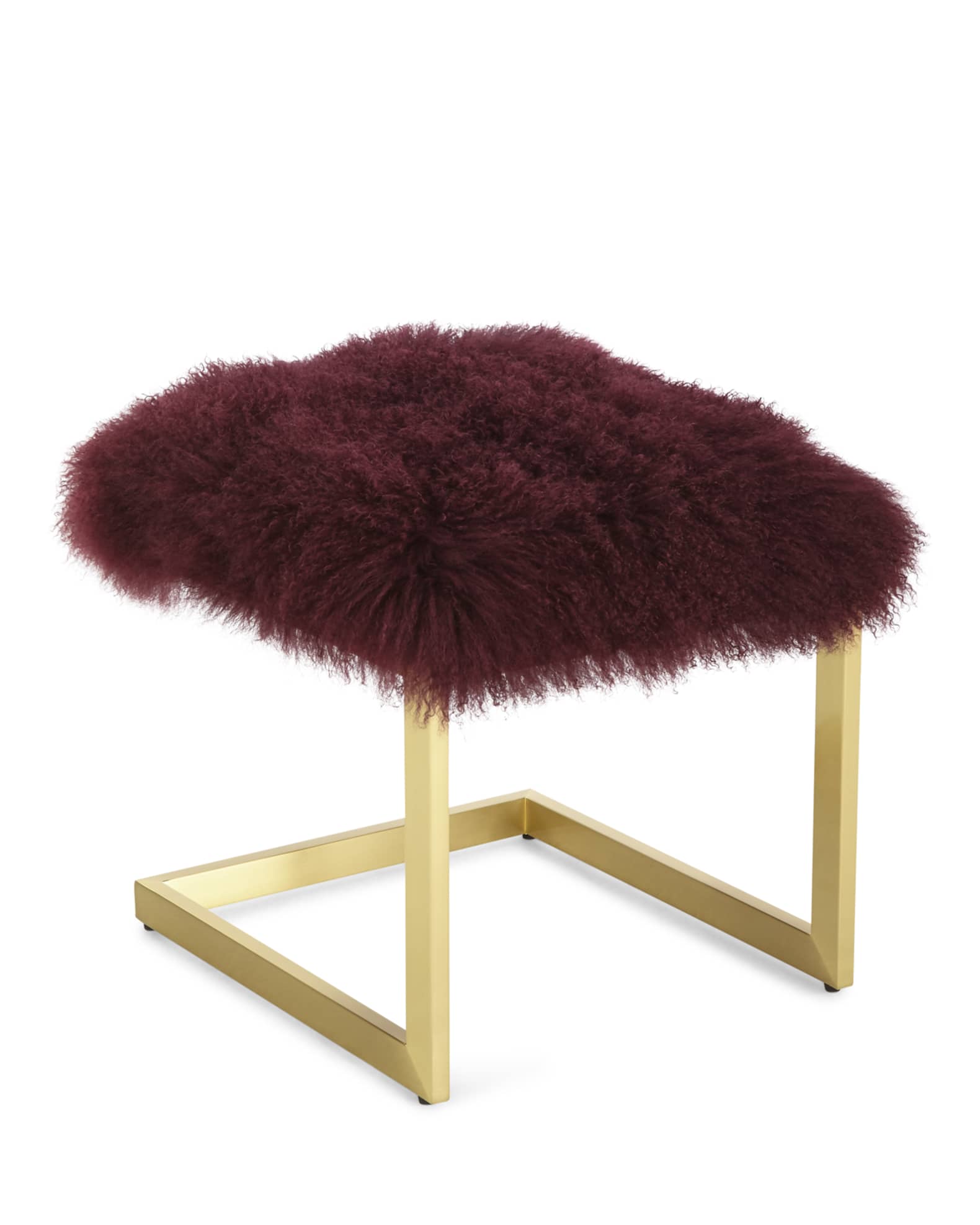 Hildy Tibetan Lamb Ottoman 1