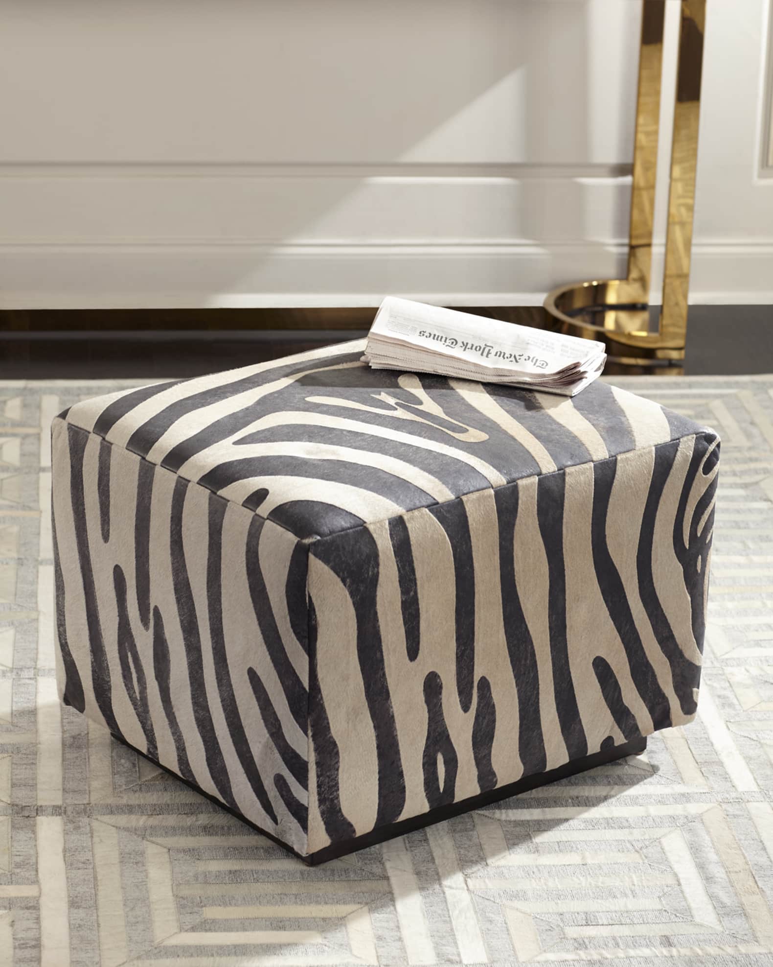 Morano Hairhide Ottoman 0